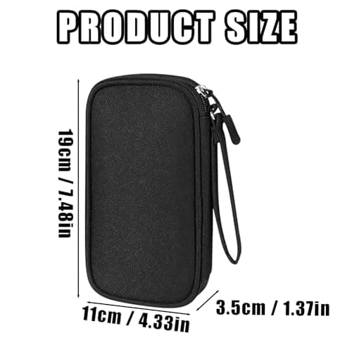 BOFYTR Small Pouch, Travel Essentials Tech Organizer, Compact Electronics Storage Bag with Multiple Compartments, Black Single-Layer Design for Daily Commute and Business Trips — view 2