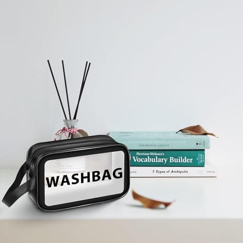 Toiletry Bag Clear Wash Bag Waterproof Makeup Bag Travel Cosmetic Bags Toiletry Bags Bathroom Organizer with Handle Zipper for Women and Girls — view 6