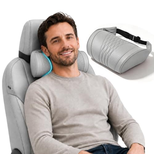 Universal Memory Foam Car Headrest Neck Pillow, Ergonomic Memory Foam Car Headrest Pillow, Soft Ergonomic Support Auto Neck Cushion for Long Road Trips & Daily Driving, Relieve Driving Fatigue，Gray