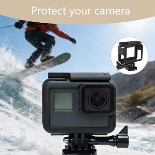 Hero 7/6/5/(2018) Frame Mount Case – Top Open Protective Housing with Quick Release Bracket & Screen Protector, Black Action Camera Frame Mount Accessories — view 6