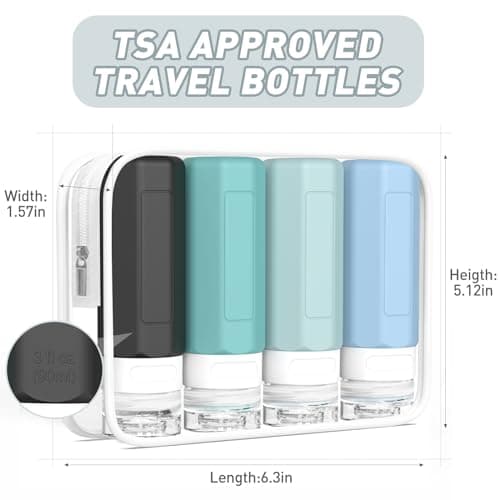 Redfly 4 Pack Silicone Travel Bottles for Toiletries, Gray, 100ml — view 5