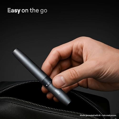 Braun Ear & Nose Trimmer, Pocket Size, Dual Blades, SkinGentle Technology, Washable Blades, Compact & Easy On The Go, AAA Battery Included, EN21, Grey — view 4