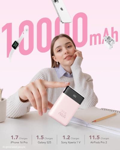VEGER Power Bank Fast Charging 10000mAh,Portable Charger Built in Cables — view 6