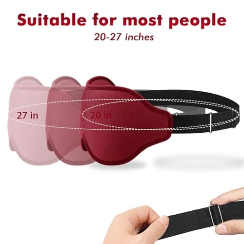 Sleep Mask for Men Women, 3D Eyelash Extensions, Opaque Sleep Mask for Travel, Eyeshadow Cover with Adjustable Strap (Red-3D) — view 4
