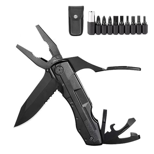 Foyscr 5-in-1 Foldable Stainless Steel Multi-Tool Pliers with Oxford Bag – Perfect for Camping & Fishing, Great for Men