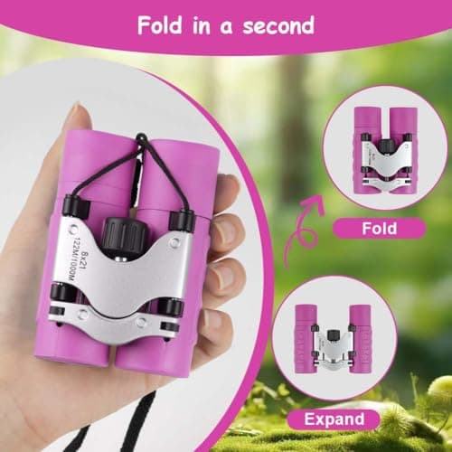OSDUE Binoculars for Kids, 8 x Super Zoom Function Kids Telescope Outdoor Toys 4 5 6 7 8 Years Old Boys Girls High Resolution Binoculars for Kid Toys Educational Learning Purple — view 5