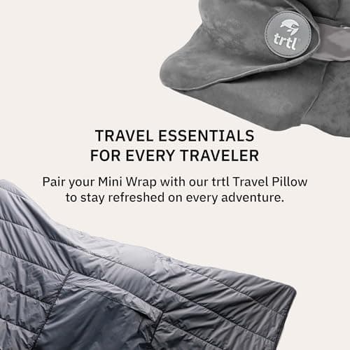 trtl Mini Wrap Compact Travel Blanket - Quilted Insulation - Convenient, Packable Blanket - Comes with Roll-Top Bag - Features a Secure Pocket — view 5