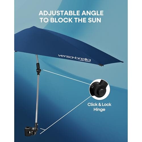 Versa-Brella Adjustable Umbrella with 360 Degree 3-Way Swivel, UPF 50+ Lining for Chairs, Lightweight & Easy Set Up, 107cm, For Beach, Camping, Outdoor Patio,Sports Activities and Strollers- Black — view 5