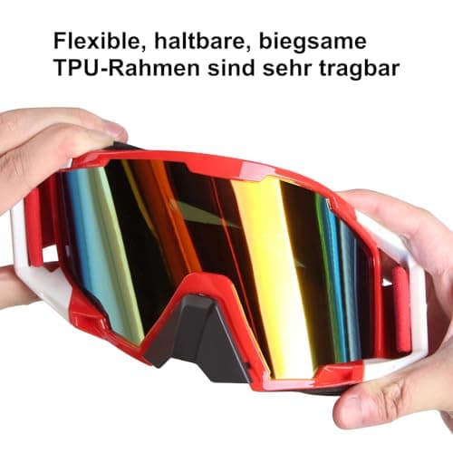 4-FQ ATV Dirt Bike Goggles Motorcycle Goggles(Red Frame + Color Lens) — view 3