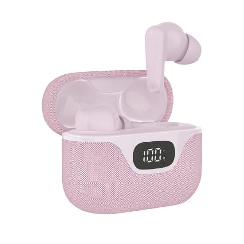 groov e Flex Buds True Wireless Earbuds - Pink - with Active Noise Cancelling, Fabric Charging Case, Clear Calls, Touch Control, Supports Voice Assistants — view 2