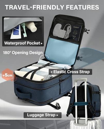 VANKEV 40x30x20 Expandable Ryanair EasyJet Eurowings Wizz Air Cabin Bag — view 5