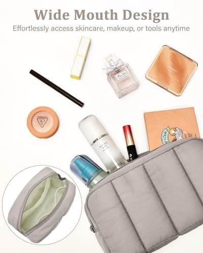 oscaurt Large Makeup Bag Toiletry Bag Set Travel Wash Bag Cosmetic Organiser for Women Waterproof Make Up Case with Compartments Gifts for Women Girls — view 6