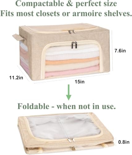 Cashmere Sweater Storage Bag 24L, 2 Pack Breathable Protection Pouch with Cedar Wood Balls, Moth Proof for Woolens, Stackable Closet Organiser — view 5