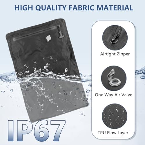 Puersit Travel Vacuum Storage Bags with Electric Pump – Waterproof Reusable Compression Bags for Clothes (Black 2PC+Pump, 50 * 70) — view 5