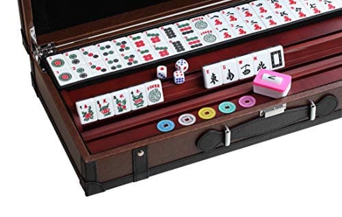 166 American Western Mahjong Set Suitcase Limited Edition Embedded Masterpiece Background in Leather Suitcase Girl Pearl — view 5