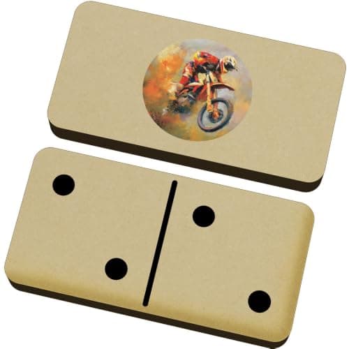 Azeeda 'Dirt Bike Rider' Domino Set with Box (DM00059837)