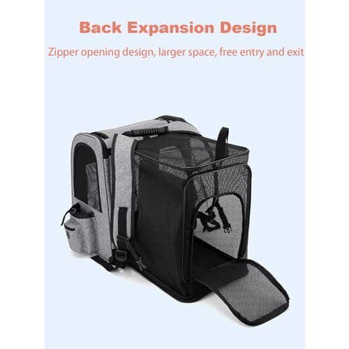 Cat Backpack Carrier, Expandable Cat Rucksack, Super Ventilated Cat Bag,Pet Carrier Backpack for Traveling,Hiking, Camping Up to 18 Lbs Capacity, Multipurpose Pet Carrier for Large Cats — view 5