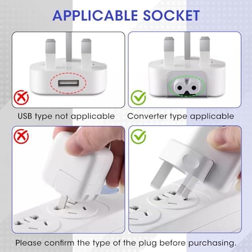 UK AC Power Adapter 3Pin Plug Replacement for MacBook iPad iPhone Charger — view 4