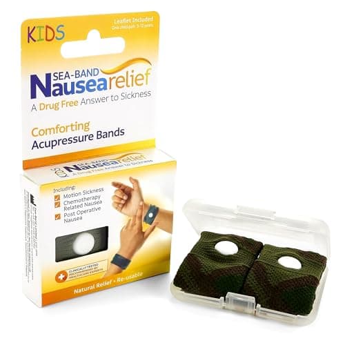 Sea-Band Green Kids Travel & Motion Sickness Acupressure Wristband, 1 Pair