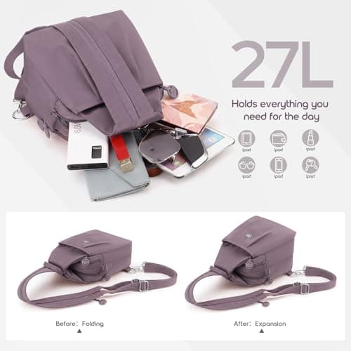 JIECH Anti Theft Crossbody Bags for Women 3 in 1 Convertible Backpack Sling Bag with Wallet Large Oxford Nylon Travel Bag — view 5