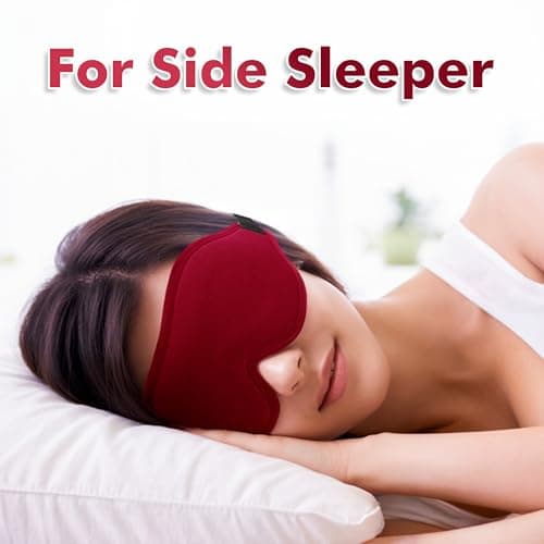 Sleep Mask for Men Women, 3D Eyelash Extensions, Opaque Sleep Mask for Travel, Eyeshadow Cover with Adjustable Strap (Red-3D) — view 2