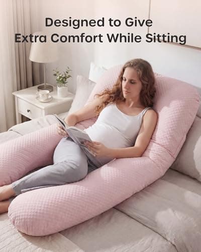 Nuliie Pregnancy Pillow for Sleeping, U Shaped (Breathable Light Pink) — view 4