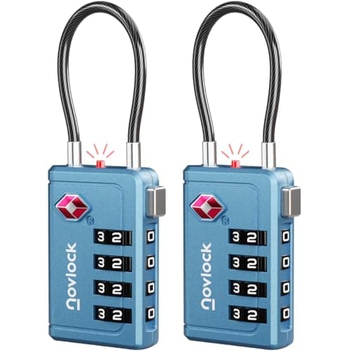 NovLock Suitcase Locks, TSA Approved Luggage Locks, 4-Digit Travel Padlocks
