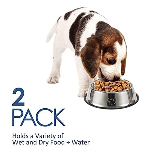 Jiuhao Stainless Steel Non Slip Dog Bowls Pack of 2, 350 ml /11.8oz Small for Pet Drinking Water & Feeding Puppy Food Bowl — view 6
