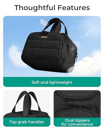 BAGSMART Large Travel Toiletry Makeup Bag, Upright Storage, Brush Pocket — view 5