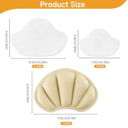 11 Pairs Heel Repair Patch Set, Self Adhesive Cushion Protector Inserts for Sneaker Trainer Interior Lining Restoration, Footwear Maintenance Accessories for Walking Running Travel Office Comfort Use — view 2