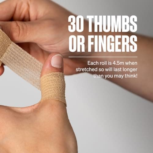 2 Rolls SPORTTAPE Cohesive Finger Tape - 2.5cm x 4.5m, Compression - Beige — view 4