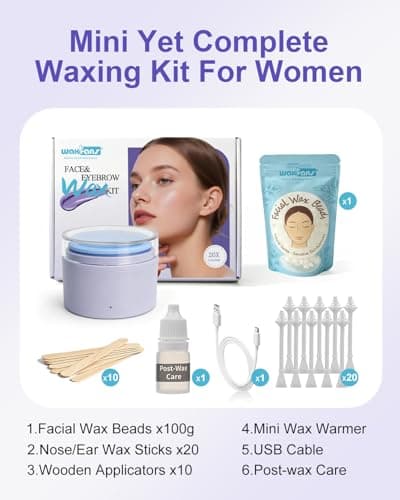 Waxfans Eyebrow Wax Kit for Women - Smart Mini Wax Pot with 100g Wax Beads — view 6