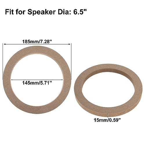 X AUTOHAUX 4 Pcs 6.5" Wooden Car Speaker Mounting Spacer Rings Adapter — view 3
