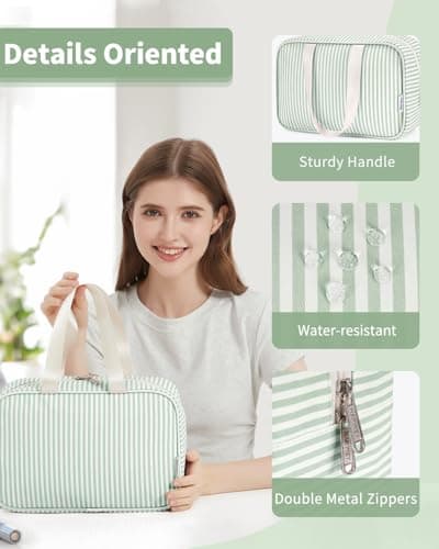 Narwey Large Toiletry Bags for Women,Travel Wash Bag Women for Toiletries — view 3