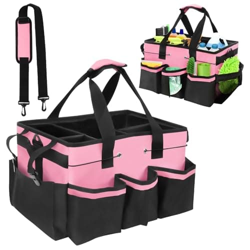 Cleaning Bag, Cleaning Caddy Bag with handle and Multiple Pockets