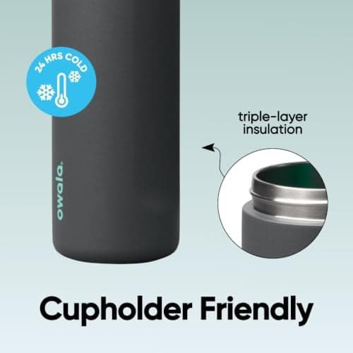 Owala FreeSip Insulated Stainless Steel Water Bottle, 710ml, Foggy Tide — view 4