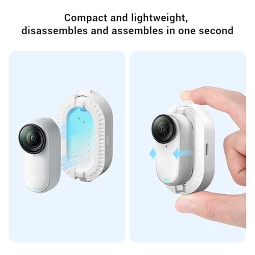 Plyisty 600mAh Extension Battery for GO 3 GO 3S, Magnetic Quick Release Power Bank Mount Charging Grip Extended Runtime LED Indicators Charge While Vlog Accessories — view 3