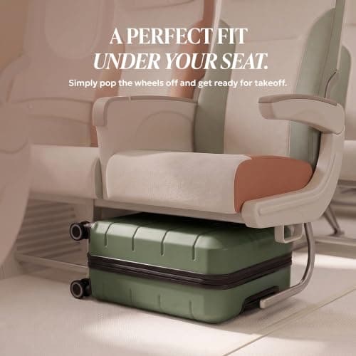 LUGG - Jetset 40cm Suitcase - 40x30x20cm- Ryanair Compatible - Underseat Size - Hard Shell ABS - Spinner & Removable Wheels - Lightweight Travel Luggage- Army Green — view 6