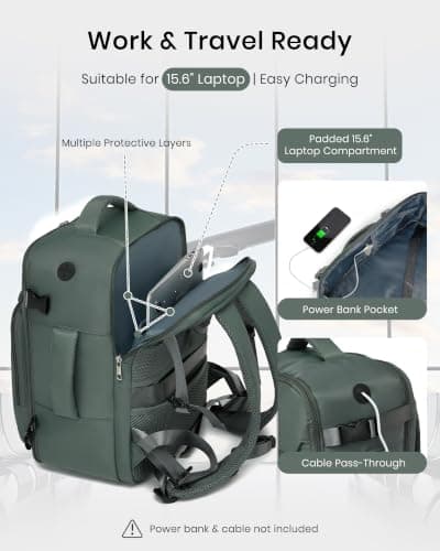 Kono Ryanair Cabin Bag 40x30x20, Underseat Travel Backpack, Green Classic — view 5