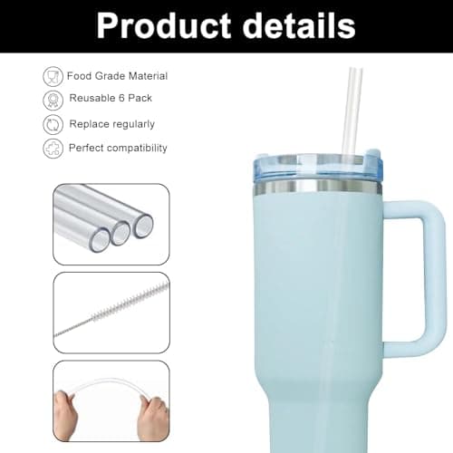 Replacement Straws Compatible with Stanley Cup 40oz – 4-Pack Durable, BPA-Free Reusable Drinking Straws for Tumblers, Travel Mugs – Easy Clean, Eco-Friendly Accessories — view 3