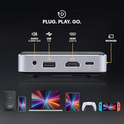 Kodak Ultra Mini Rechargeable Pocket Projector – DLP Pico Black Projector 100” Display, HDMI/USB/Micro SD, Built-in Speaker & Carrying Case — view 4