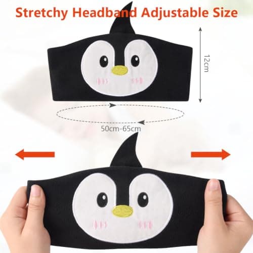 OFFCUP Sleep Headphones, Headband Headphones, Soft Bluetooth Headset Hi-Fi Stereo Super Bass Music Headphones for Men Women Office Nap Travel Yoga Workout Meditation（Black and white penguin） — view 2