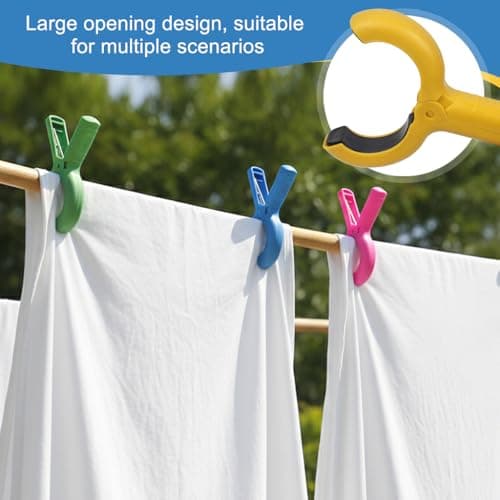 XYGK 8 PCS Beach Towel Clips for Sun Loungers, Large Beach Towel Pegs — view 6