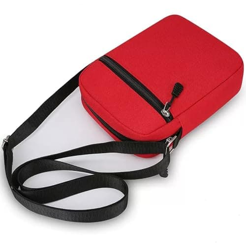 Women Cross Body Bag, Nylon Crossbody Shoulder Bag, Small Messenger Bag with Zipper and Adjustable Strap, Lightweight Phone Bags for Women, Casual Chest Sling Bag for Travel Outdoor Daily Use (Red) — view 6