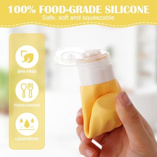 OSDUE Silicone Travel Bottle, 4 Pack 90ml Squeezy Travel Bottles Leak Proof Refillable Squeezable Containers Pots for Lotion Liquid Shampoos Soap and Toiletries — view 3