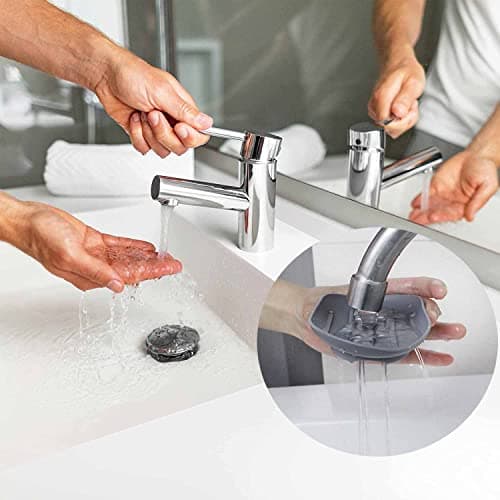 2 Pcs Silicone Soap Dish,Portable Shower Soap Box, Self Draining Soap Holder, Leak Proof Soap Saver Anti-Slip Soap Container, Perfect for Shower, Bathroom, Kitchen, Travel (Gray & White) — view 4