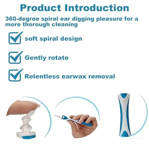 16 Tips Silicone Ear Wax Remover Kit, Reusable Spiral Gentle Ear Care Tool — view 4