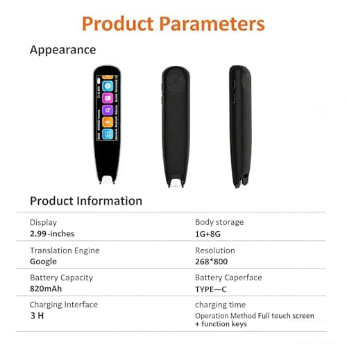 moyiw Scan Reader Pen, 134 Languages Real-Time Translation, Text to Speech — view 2
