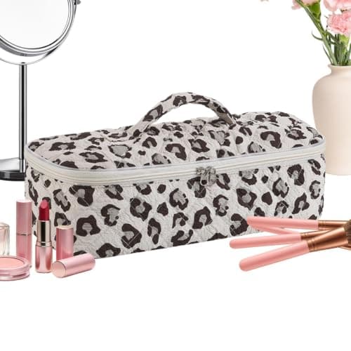 Hair Tool Bag Quilted Hair Dryer Flat Iron Travel Storage Pouch