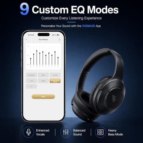 DOQAUS Bluetooth Headphones Over Ear Wireless, 9 EQ Modes & App Control — view 3